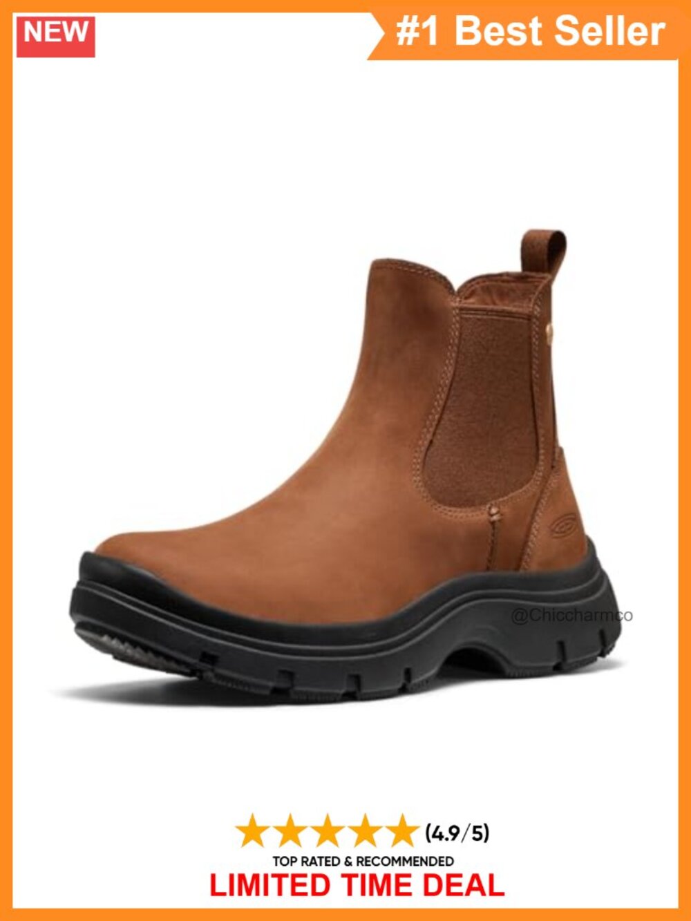 Platform Chelsea Boot Leather Pull On Ankle Boot Comfort Support